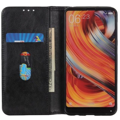 Samsung Galaxy Xcover 6 Pro (G736) melns ādas atvērams maciņš ar magnetu | Vacins.lv