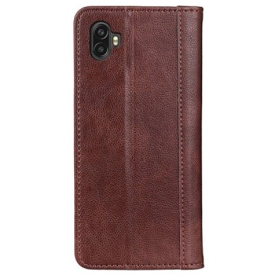 Samsung Galaxy Xcover 6 Pro (G736) rudas odinis atverčiamas dėklas - knygutė su magnetu | Priedai.lt