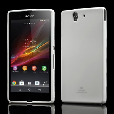 Sony Xperia Z Mercury balts cieta silikona (TPU) futrālis / Vacins.lv