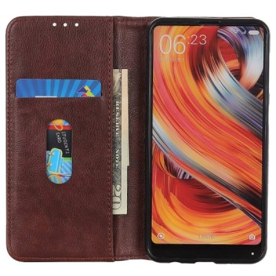 Samsung Galaxy Xcover 6 Pro (G736) rudas odinis atverčiamas dėklas - knygutė su magnetu | Priedai.lt