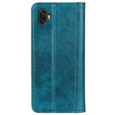 Samsung Galaxy Xcover 6 Pro (G736) žalias odinis atverčiamas dėklas - knygutė su magnetu | Priedai.lt