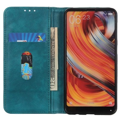 Samsung Galaxy Xcover 6 Pro (G736) žalias odinis atverčiamas dėklas - knygutė su magnetu | Priedai.lt