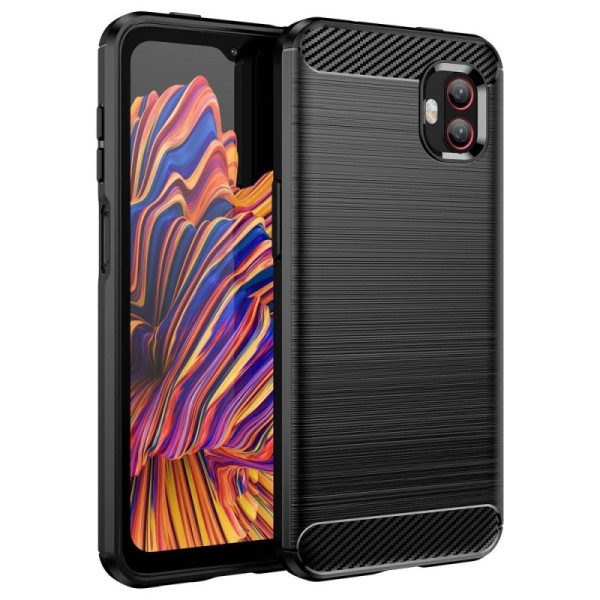 „Carbon“ cieta silikona (TPU) apvalks - melns (Galaxy Xcover 6 Pro)