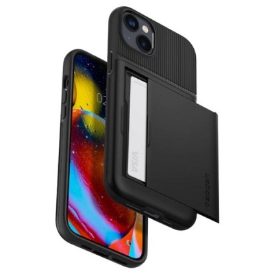 Apple iPhone 14 „Spigen“ Slim Armor CS melns silikons apvalks | vacins.lv