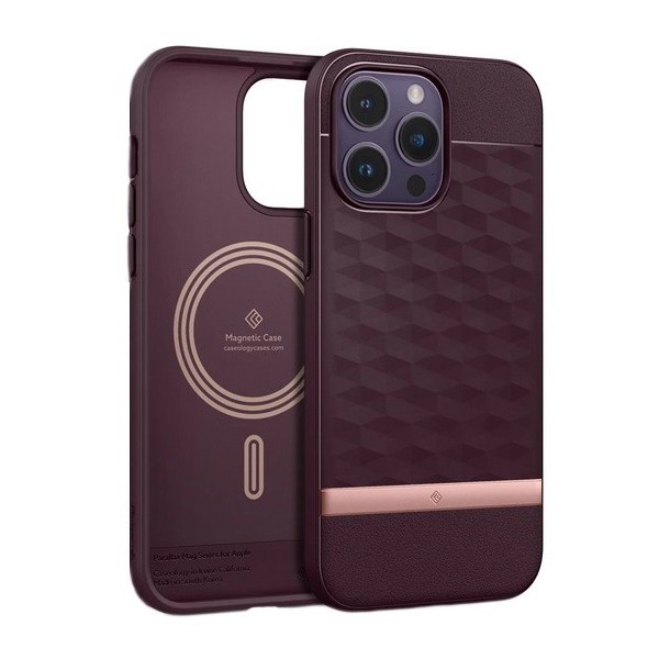 „Caseology“ Parallax Mag apvalks - bordo (iPhone 14 Pro Max)