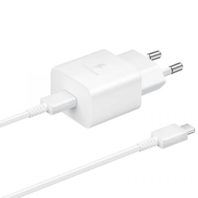 Originalus „Samsung“ PD Fast Charging 15W EP-T1510 įkroviklis - baltas + Type-C laidas | Priedai.lt