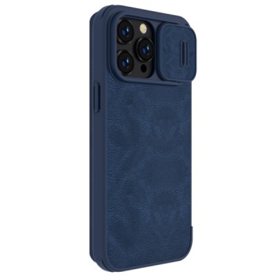 Greznais „Nillkin“ Qin Pro sērijas ādas atvērams zils Apple iPhone 14 Pro Max maciņš | Vacins.lv