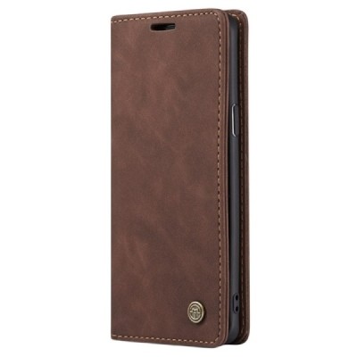 Samsung Galaxy S9 (G960) CaseMe Retro solīds atvēramais ādas brūns maciņš - maks | Vacins.lv