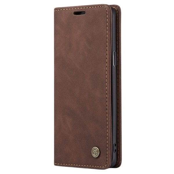 „CaseMe“ Retro solīds atvēramais ādas maciņš - brūns (Galaxy S9)