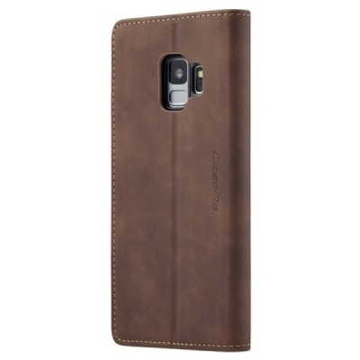 Samsung Galaxy S9 (G960) CaseMe Retro solīds atvēramais ādas brūns maciņš - maks | Vacins.lv
