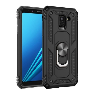 Samsung Galaxy A8 2018 (A530F) „Kickstand“ pastiprinātas aizsardzības melns apvalks | Vacins.lv