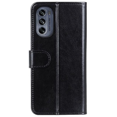Motorola Moto G62 5G atvēramais ādas melns maciņš (maks) | Vacins.lv