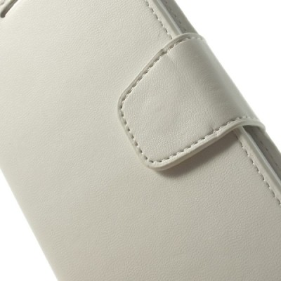 Sony Xperia Z2 Mercury Sonata atvērams balts ādas futrālis - maciņš / Vacins.lv