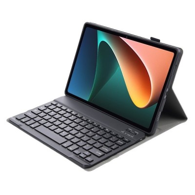 Xiaomi Pad 5 (Pad 5 Pro) ādas atvēramais melns futrālis ar bluetooth tastatūra | Vacins.lv