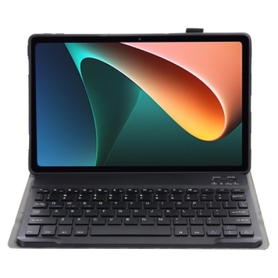 Xiaomi Pad 5 (Pad 5 Pro) ādas atvēramais melns futrālis ar bluetooth tastatūra | Vacins.lv