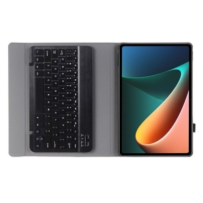 Xiaomi Pad 5 (Pad 5 Pro) ādas atvēramais melns futrālis ar bluetooth tastatūra | Vacins.lv