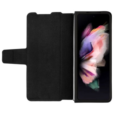 Prabangus „Nillkin“ Aoge Leather serijos juodas odinis atverčiamas Samsung Galaxy Z Fold4 5G (F936B) dėklas | Priedai.lt