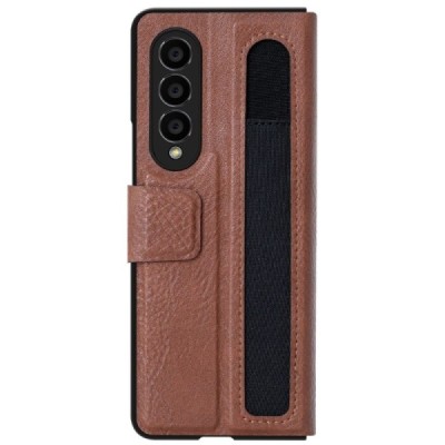 Greznais „Nillkin“ Aoge Leather sērijas ādas atvērams brūns Samsung Galaxy Z Fold4 5G (F936B) | Vacins.lv