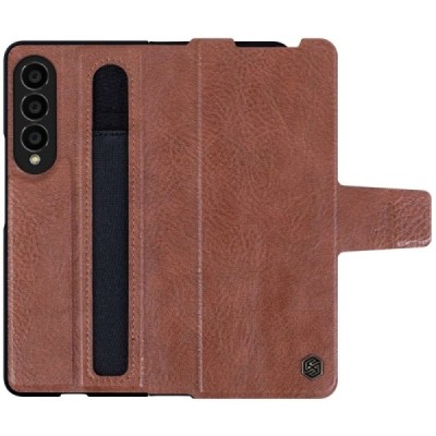 Greznais „Nillkin“ Aoge Leather sērijas ādas atvērams brūns Samsung Galaxy Z Fold4 5G (F936B) | Vacins.lv