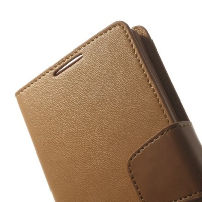 Sony Xperia Z2 Mercury Sonata atvērams brūns ādas futrālis - maciņš / Vacins.lv