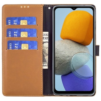 Samsung Galaxy A23 5G (SM-A236B, SM-A235F) atvēramais ādas gaiši brūns retro maciņš (maks) | Vacins.lv