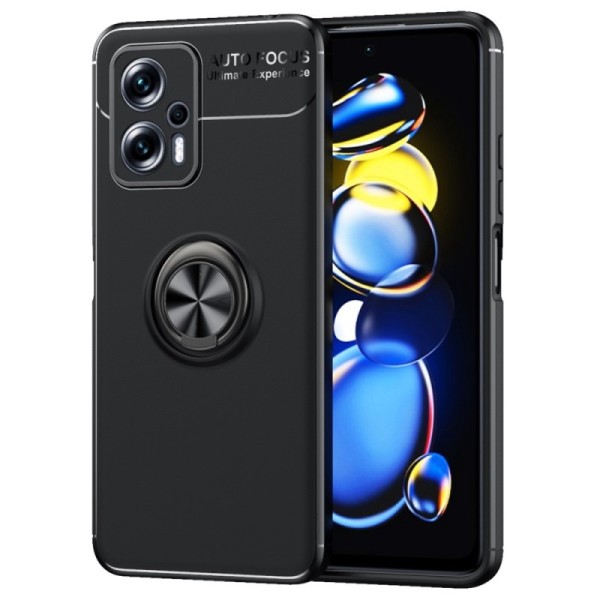 „Ring“ Kickstand (TPU) apvalks - melns (Poco X4 GT / Redmi Note 11T Pro / Redmi Note 11T Pro+)