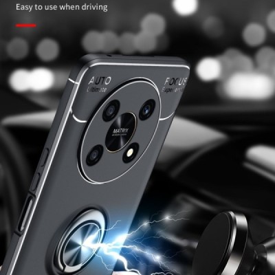 Huawei Honor Magic 4 Lite 5G „FOCUS“ Kickstand cieta silikona (TPU) melns apvalks | vacins.lv