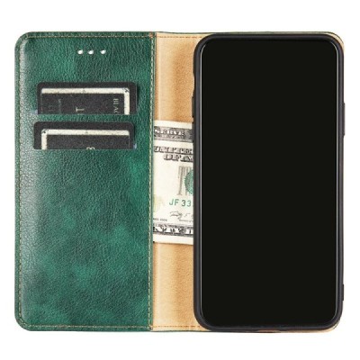 Huawei Honor Magic 4 Lite 5G Solīds zaļš ādas atvērams maciņš | Vacins.lv