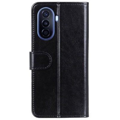 Huawei Nova Y70 atvēramais ādas melns maciņš (maks) | Vacins.lv