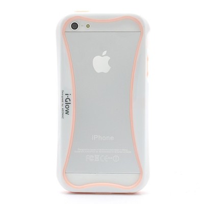 „I-Glow“ rozs un balts Apple iPhone 5 / 5S rāmis - sānu apmale (bamperis) / Vacins.lv