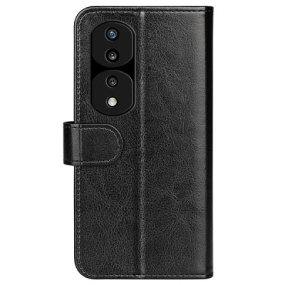 Huawei Honor 70 atverčiamas juodas odinis dėklas - piniginė | Priedai.lt