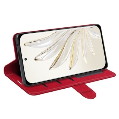 Huawei Honor 70 atvēramais ādas sarkans maciņš (maks) | Vacins.lv