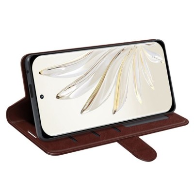 Huawei Honor 70 atvēramais ādas brūns maciņš (maks) | Vacins.lv