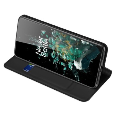 OnePlus 10T „Dux Ducis“ Skin sērijas melns ādas atvērams maciņš | Vacins.lv