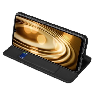 Xiaomi Poco C40 „Dux Ducis“ Skin sērijas melns ādas atvērams maciņš | Vacins.lv
