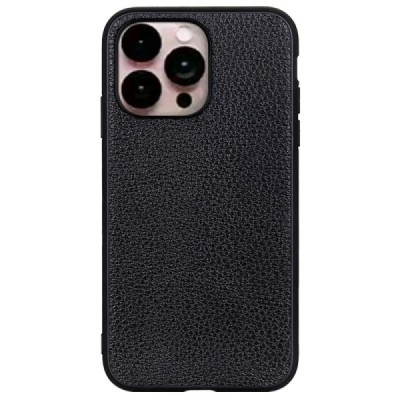 Apple iPhone 14 Pro Max „Deluxe Leather“ melns ādas apvalks | Vacins.lv