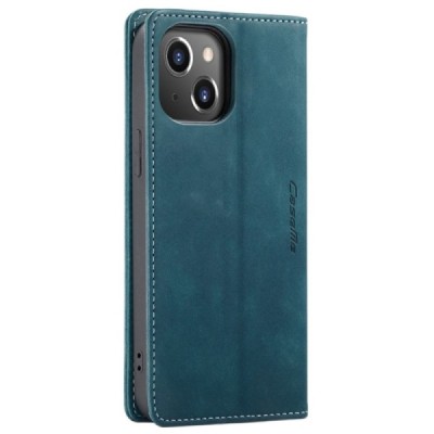 Apple iPhone 14 CaseMe Retro solīds atvēramais ādas zaļš maciņš - maks | Vacins.lv