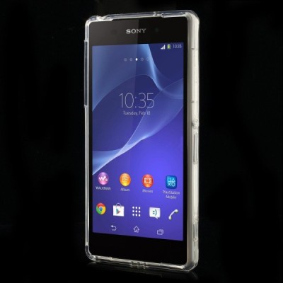 Sony Xperia Z2 kieto silikono (guminis) tpu skaidrus (permatomas) dėklas - nugarėlė / Priedai.lt