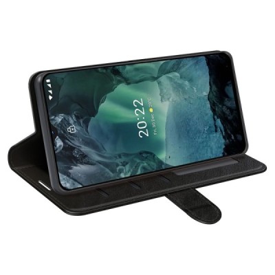 Nokia G21 (G11) atvēramais ādas melns maciņš (maks) | Vacins.lv