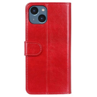 Apple iPhone 14 atvēramais ādas sarkans maciņš, grāmata (maks) | Vacins.lv