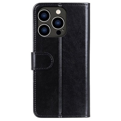 Apple iPhone 14 Pro atvēramais ādas melns maciņš, grāmata (maks) | Vacins.lv