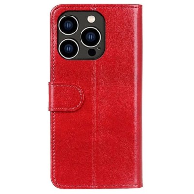 Apple iPhone 14 Pro atvēramais ādas sarkans maciņš, grāmata (maks) | Vacins.lv