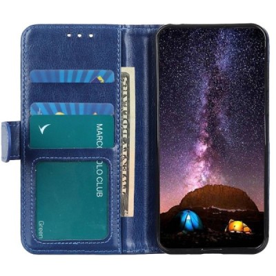 Apple iPhone 14 Pro Max atvēramais ādas zils maciņš, grāmata (maks) | Vacins.lv