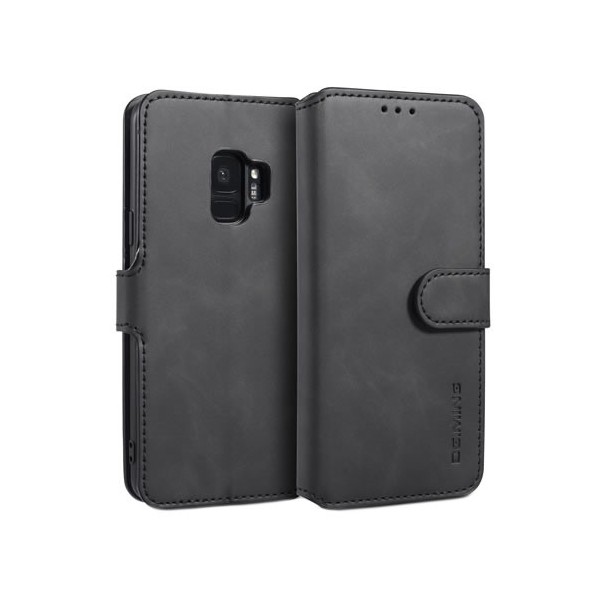 „DG.MING“ Retro atvēramais maciņš - melns (Galaxy S9)