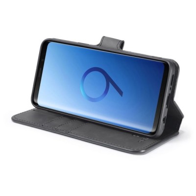 Samsung Galaxy S9 (G960) atvēramais ādas melns retro maciņš (maks) | Vacins.lv