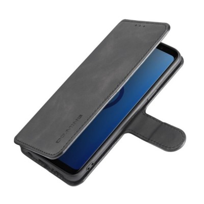 Samsung Galaxy S9 (G960) atvēramais ādas melns retro maciņš (maks) | Vacins.lv