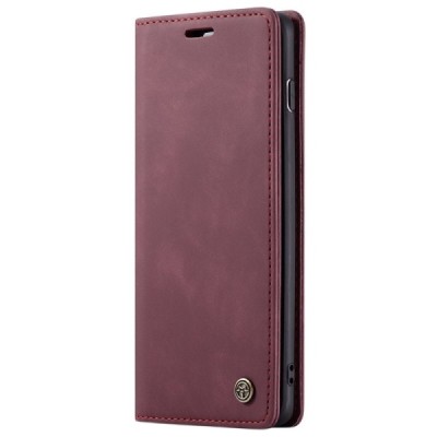 Samsung Galaxy S10+ (G975) CaseMe Retro solīds atvēramais ādas bordo maciņš - maks | Vacins.lv