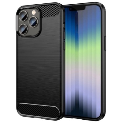 Apple iPhone 14 Pro „Carbon“ kieto silikono TPU juodas dėklas - nugarėlė | Priedai.lt
