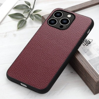 Apple iPhone 14 Pro „Deluxe Leather“ bordo ādas apvalks | Vacins.lv