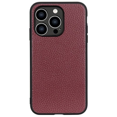 Apple iPhone 14 Pro Max „Deluxe Leather“ bordo ādas apvalks | Vacins.lv